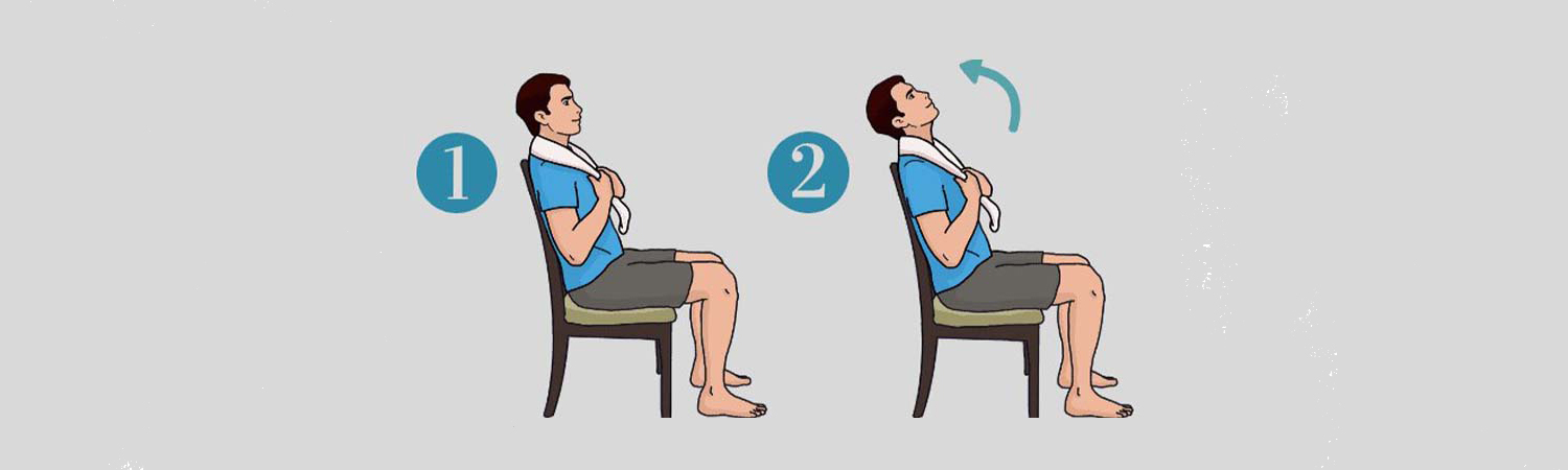 با استفاده از حوله گردن را دراز کنید | حرکات اصلاحی برای گردن درد
